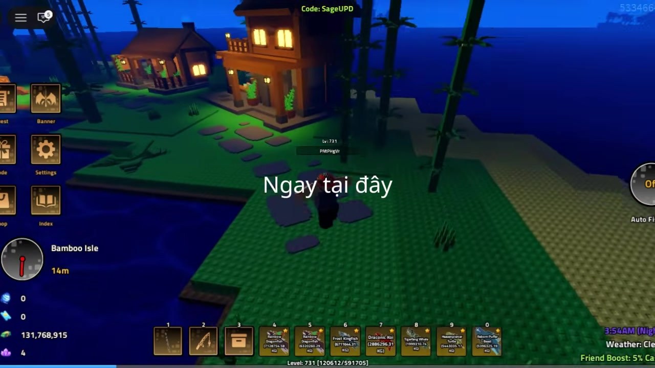 Bamboo Isle houses landmark — Right here callout for spawn