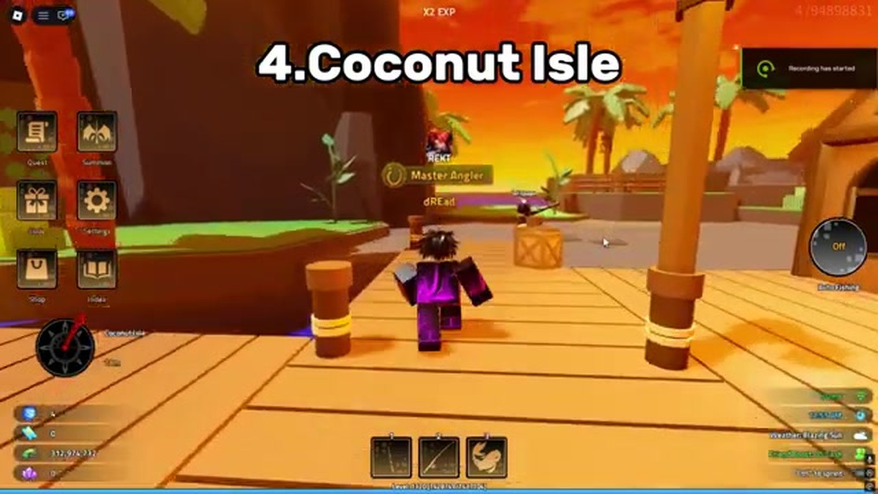 Maoshan Merchant spawn pin Coconut Isle in Heavyweight Fishing